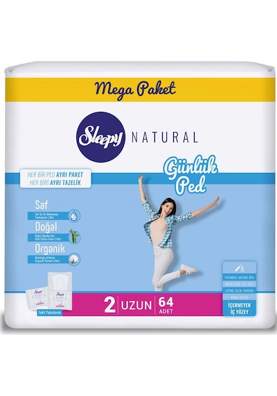 Sleepy Mega Paket Uzun Günlük Ped 64'lü