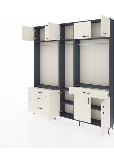 Arges Dolap 8 Raflı 4 Çekmeceli 3 Askılı 220x30x243 Antrasit-aytaşı/aytaşı Aytası/aytası Arges Dolap 8 Raflı 4 Çekmeceli 3 Askılı 220x30x243 Antrasit-aytaşı/aytaşı Aytası/aytası