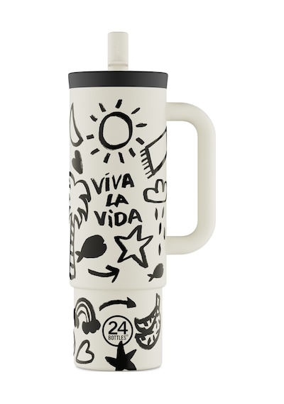 Straw Cup Viva La Vida Pipetli Paslanmaz Çelik Termos 800 Ml Renkli