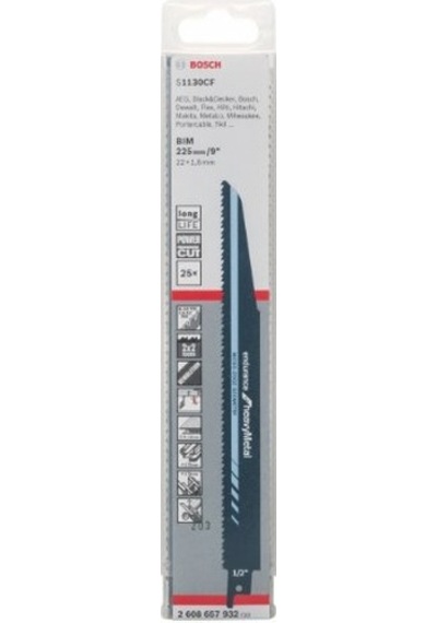 Bosch S 1130 CF Endurance For Heavy Metal 225/22 25 'Li Panter Testere Bıçağı - 2608657932
