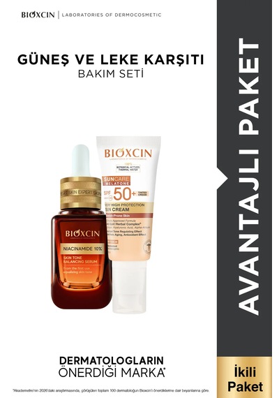 Güneş Ve Leke Karşıtı Seti Melatone Güneş Kremi + Niacinamide Serum