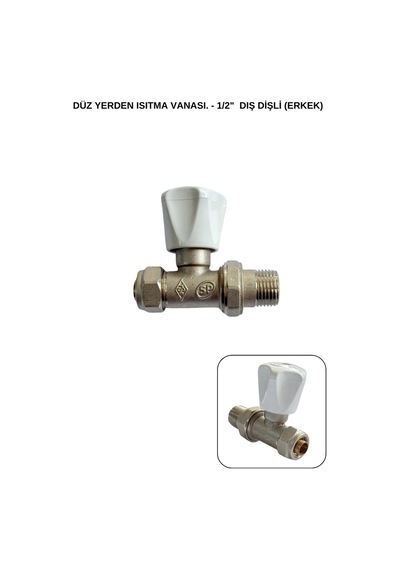 Düz Yerden Isıtma Vanası 1/2" -dış Dişli Erkek