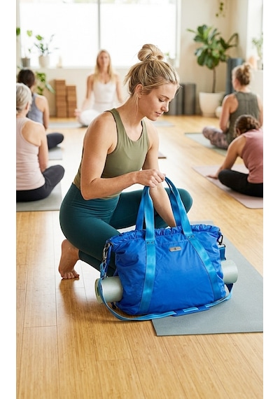 Ful - Yoga - Pilates Mavi Gündelik Laptop Omuz Tote Mat Çantası