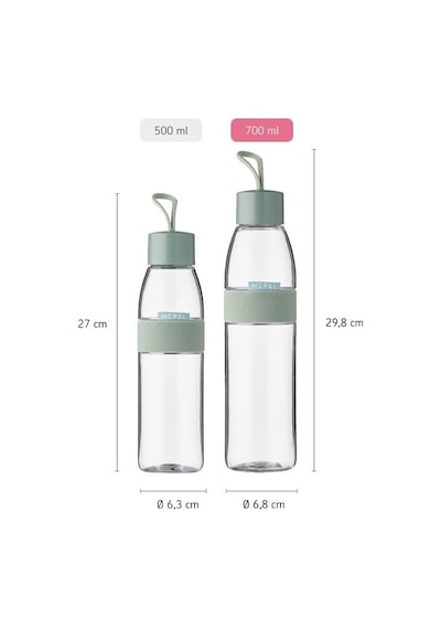 Mepal Ellipse Beyaz Içecek Şişesi, 700 Ml Hacim, Gazlı Içecekler Çok Renkli