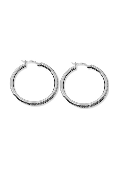 Oya Silver Kalemli Kadın Gümüş Halka Küpe 3.5x3.5cm