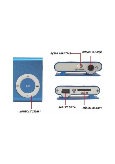 Magıcvoıce Mv-19977 Hafıza Kart Destekli Gri Mp3 Player Kulaklık