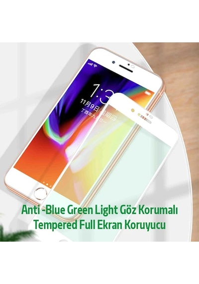 Ally İphone 8 Plus 7 Plus Anti -blue Green Light Göz Korumalı Tempered Full Ekran Koruyucu- 5775
