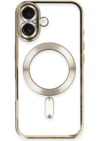 Apple Uyumlu   iPhone 16 Kılıf Kross Magneticsafe Kapak - Gold