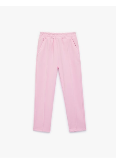 Koton Beli Bağcıklı Cep Detaylı Basic Havuç Kesim Pantolon Pembe 6skg40073ak Gül