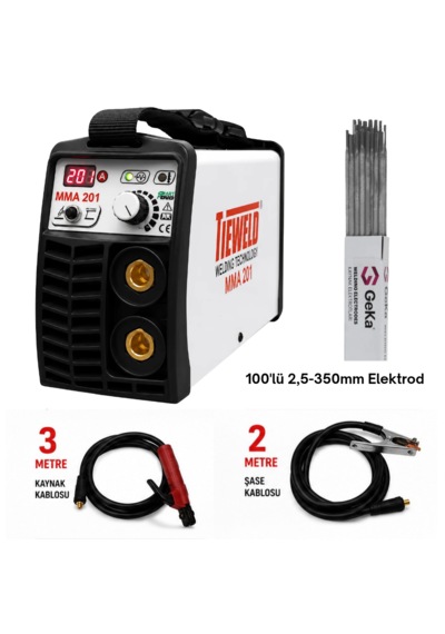 Tieweld Mma201 İnverter Kaynak Makinası 100'lü 250x350mm Elektrod