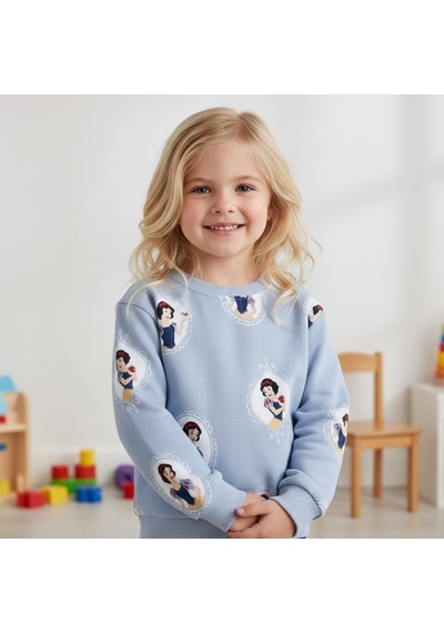 Pamuk Prenses Kız Çocuk Sweatshirt Mavi