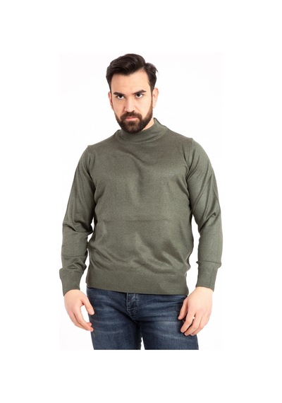 Nacar Store Erkek Haki Yarım Boğazlı Kazak