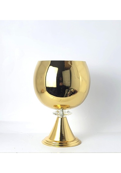 Modern Dekoratif Gold Konik Ayaklı Cam Taşlı Mini Vazo Masa Üstü Aksesuar Dekor Çok Renkli