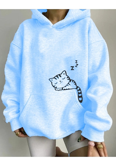 Unisex Saturn Baskılı Sweatshirt Kırmızı