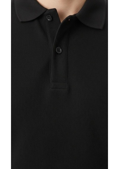 Erkek Polo Yaka Düğmeli Pike Kumaş Tişört Regular Fit Kısa Kol T-shirt - Siyah Erkek Polo Yaka Düğmeli Pike Kumaş Tişört Regular Fit Kısa Kol T-shirt - Siyah