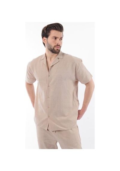 Madmext Vizon Over Fit Erkek Gömlek Takım E7303 Vizon