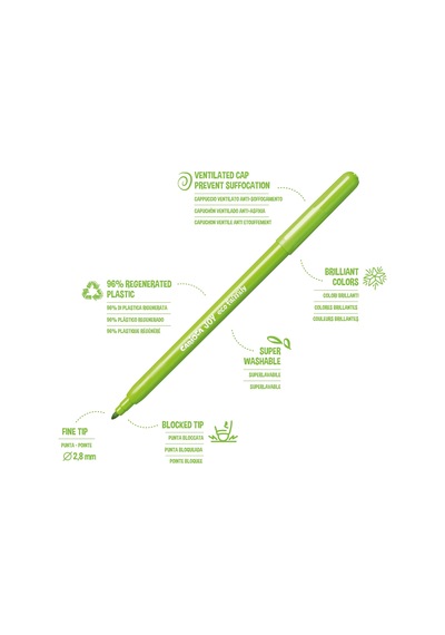 Carioca Eco Famıly Joy Süper Yıkanabilir Keçeli Boya Kalemi 12'li 124-Pembe