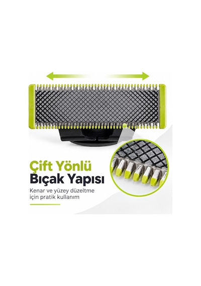 Philips Oneblade Qp1424 Qp2724 Qp2734 Qp2824 Qp2834 Uyumlu Yedek Bıçak Ve Usb Şarj Kablosu Seti