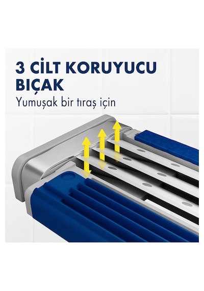 Gillette Blue3 Smooth Kullan At Tıraş Bıçağı 12 Adet, 3 Bıçaklı Erkek Tıraş Bıçağı