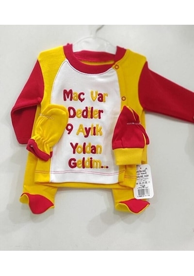 Mdrandy Doğuştan Fanatik Taraftar 4 Lü Tulum Seti Sarı Kırmızı Sarı - Kırmızı