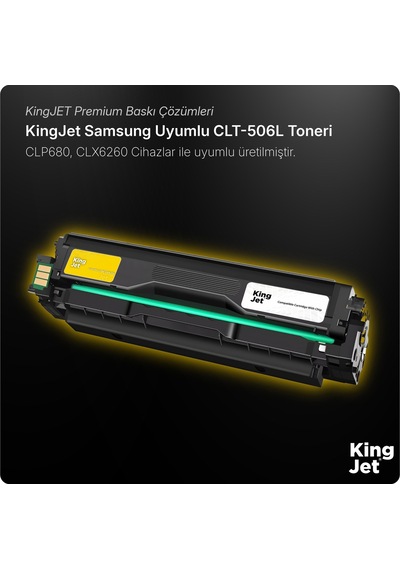 Kingjet Samsung Uyumlu Clt-y506l Yüksek Kapasiteli Sarı Yellow Çipli  Uyumlu Toner