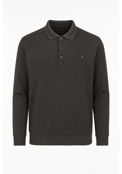 Ercan Regular Fit Polo Yaka Selanik Kazak - 7460 Füme