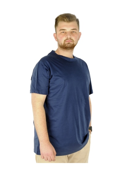 Mode Xl Büyük Beden Erkek Tshirt Bisiklet Yaka Basic 20031 Indigo 001