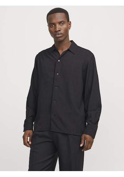 Jack & Jones Erkek Uzun Kollu Desenli Gömlek - Blatrend - 12278765 Black