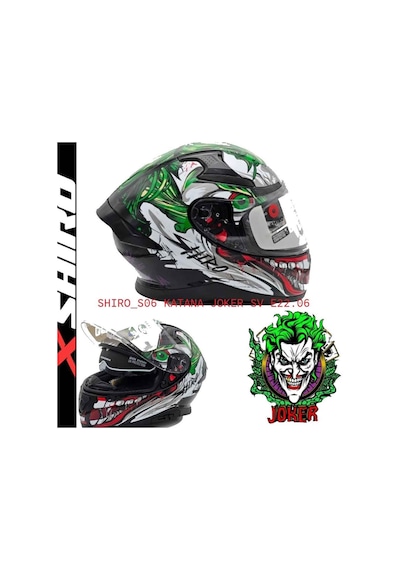 Shiro Katana Joker Kapalı Kask Çok Renkli