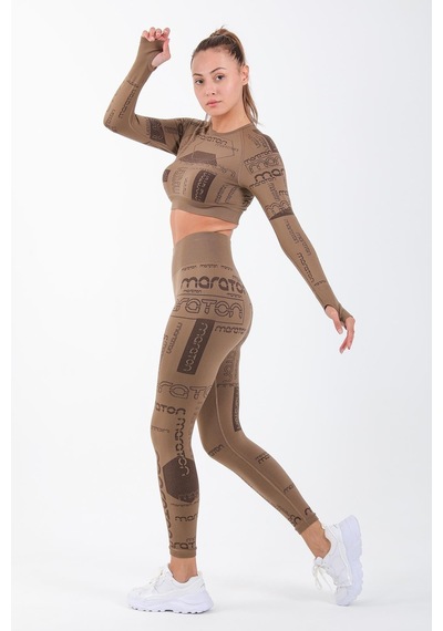 Maraton Active Slimfit Kadın Koşu Kakao Tayt 812092-kakao