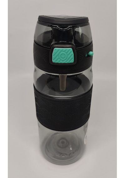 Shotay St-7202 600ml Tritan Siyah Şeffaf Matara Taşıma Aparatlı Siyah