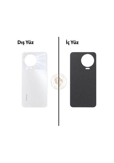 Infinix Note 12 Pro Beyaz Uyumlu Arka Kapak Arka Cam Batarya Pil Kapağı Lazer Kesim Back Cover Diğer