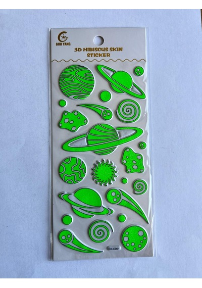Gezegenler Karanlıkta Parlayan Yapışkanlı Fosforlu Sticker Oda Süsü