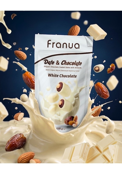 Beyaz Belçika Çikolatalı Hurma Bademli 125 G