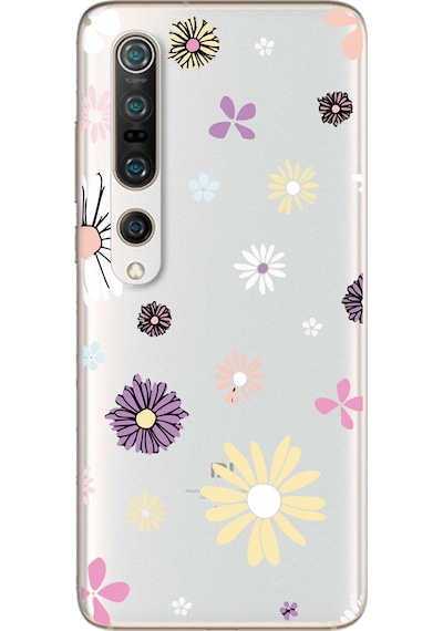 Xiaomi Mi 10 Pro Candy Floral Tasarımlı Süper Şeffaf Telefon Kılıfı Çok Renkli
