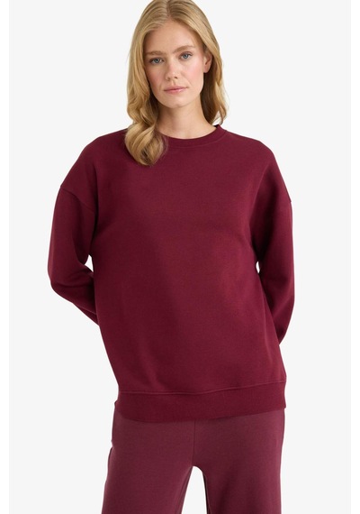 Defacto Oversize Geniş Kalıp Bisiklet Yaka Basic Düz Kalın Sweatshirt F9628ax25aubr115 Bordo Defacto Oversize Geniş Kalıp Bisiklet Yaka Basic Düz Kalın Sweatshirt F9628ax25aubr115 Bordo
