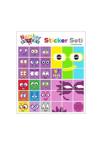 Number Blocks Matematik Eğitici Birim Küp Snapcubes /61-80 Sticker 36 Pcs
