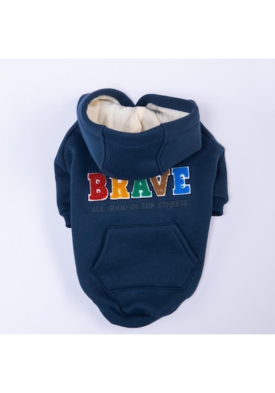 Lacivert Bronx Brave Köpek Hoodie Köpek Sweat Köpek Kıyafeti Kedi Kıyafeti