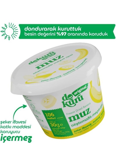Dokuru Muz Kuru Meyve Cipsi - Dondurularak Kurutulmuş Freeze Dried Çıtır Muz 15 G