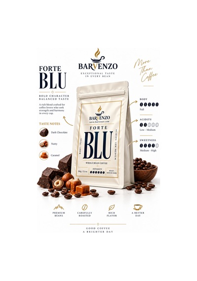 Barvenzo Forte Blu 500 G Yoğun Karakter Nitelikli Kahve Moka Pot
