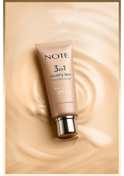 Note Cosmetique 3 in 1 Healthy Skin Light Tinted Moisturizer SPF 50 Renk Ton Eşitleyici Aydınlatıcı Krem 00 Açık Ton