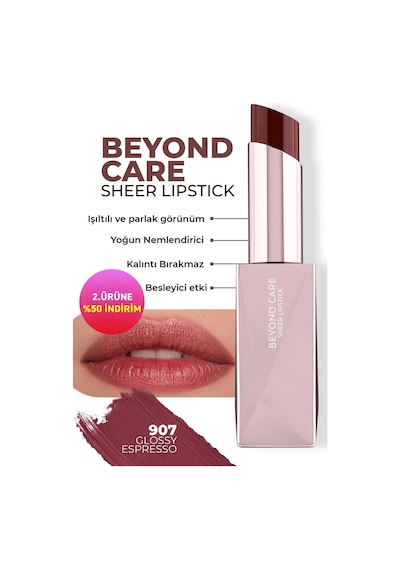 Alix Avien Beyond Care Sheer Lipstick 907 Glossy Espresso Yoğun Nemlendirici Besleyici Etki Parlak Ruj