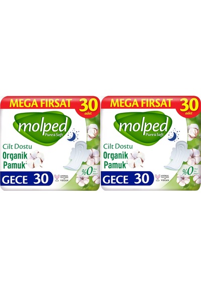 Molped Pure & Soft Hijyenik Ped Gece 2 x 30'lu