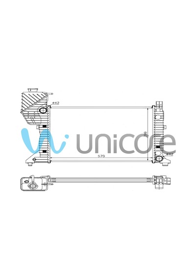 Su Radyatörü Mercedes Sprınter 2-t B901, B902, 3-t B903, 4-t B904 1995-2006 Manuel Ac- 570 400 / 901