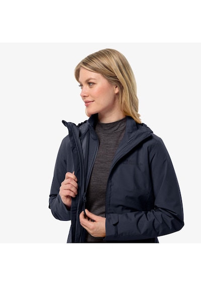 Jack Wolfskin Moonrise 3in1 Kadın Lacivert Outdoor Ceket - 1115621