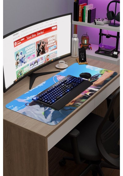 Aino Genshin Impact Anime Oyuncu V5 - 90x40 Xxl Gaming Mouse Pad Fare Altlığı