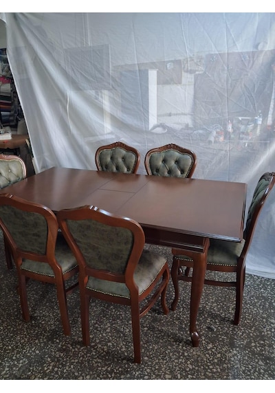 Masa Sandalye Tk 90616 Klasik Model Kayın Aslan Ayak Oymalı Ceviz Orta Açılır Masa Kahverengi Masa Sandalye Tk 90616 Klasik Model Kayın Aslan Ayak Oymalı Ceviz Orta Açılır Masa Kahverengi