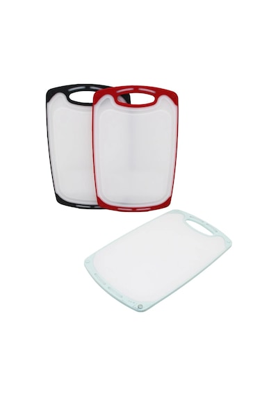 40x24cm Büyük Plastik Kesim Panosu Kaymaz Silikon Kenarlık - 10mm Kalınlık Çok Renkli