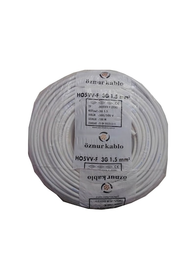 3X1.5 Ttr Kablo Öznur 10 Metre Beyaz