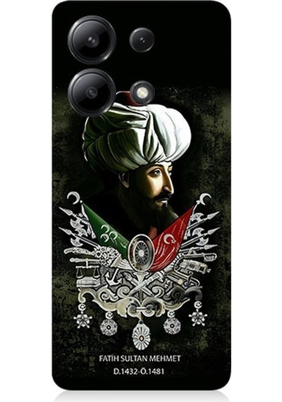 Xiaomi Redmi Note 13 Uyumlu Fatih Sultan Mehmet Desenli Silikon Kılıf
